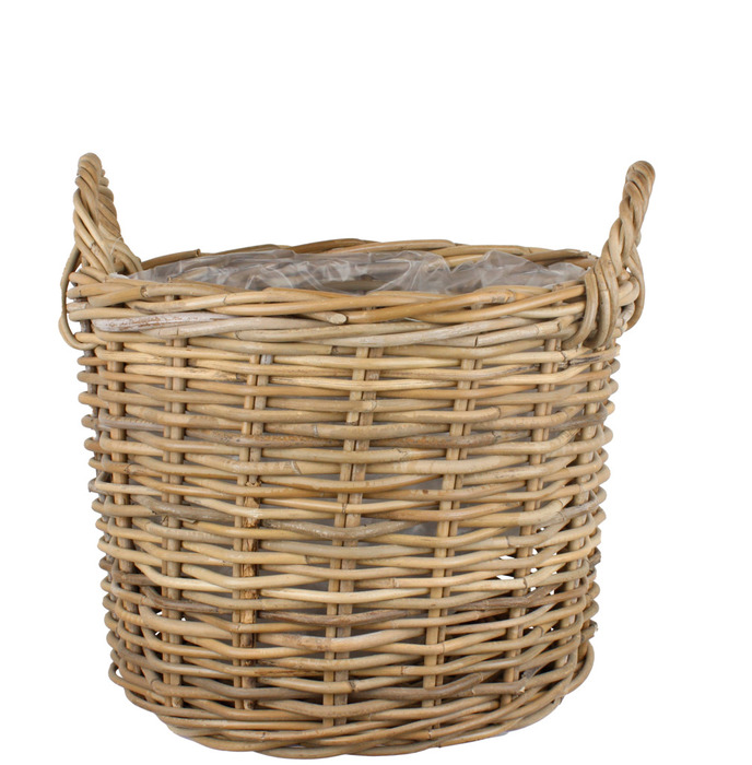Rattankurv m/plast Ø38 cm